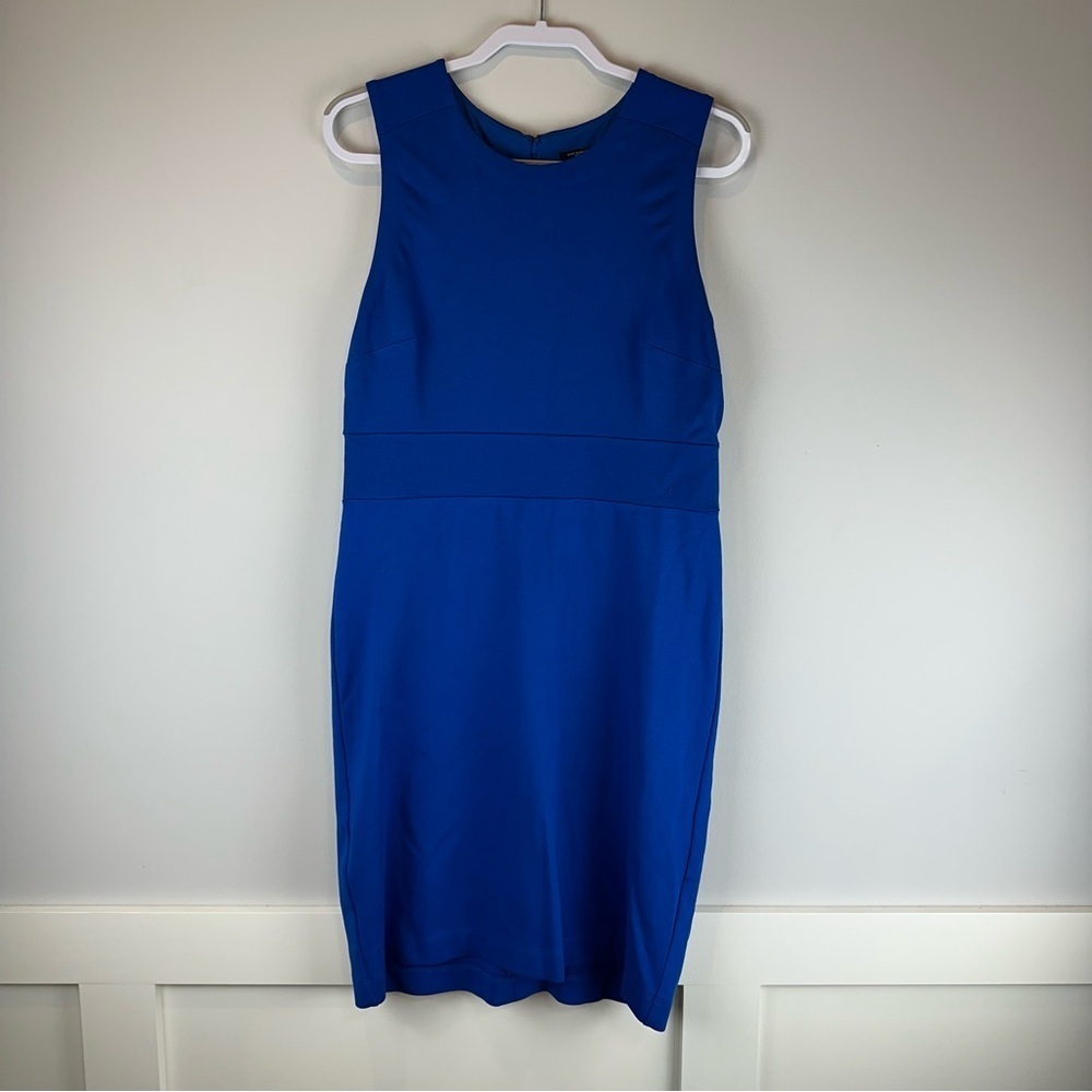 Ann Taylor Royal Blue Sleeveless Sheath Career Workwear Office Dress Size 10